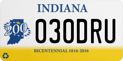 IN license plate 030DRU