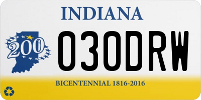 IN license plate 030DRW