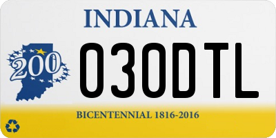 IN license plate 030DTL