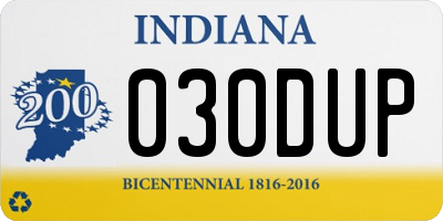 IN license plate 030DUP