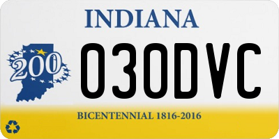 IN license plate 030DVC