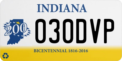 IN license plate 030DVP