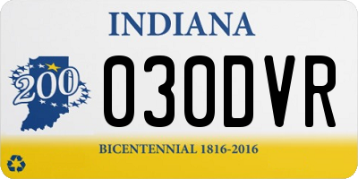 IN license plate 030DVR