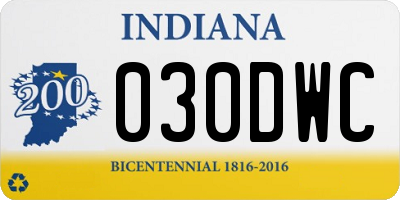 IN license plate 030DWC