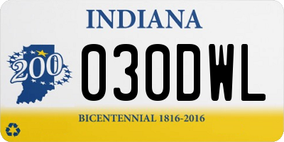 IN license plate 030DWL