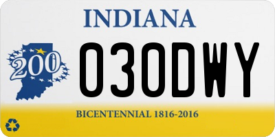 IN license plate 030DWY