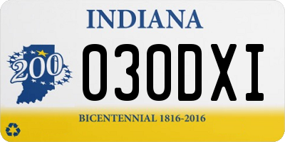 IN license plate 030DXI
