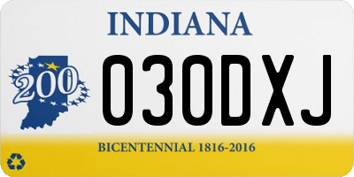 IN license plate 030DXJ