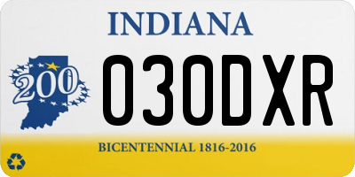 IN license plate 030DXR