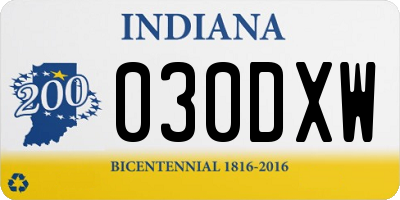 IN license plate 030DXW