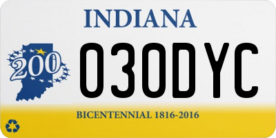 IN license plate 030DYC