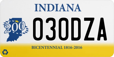 IN license plate 030DZA