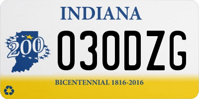 IN license plate 030DZG