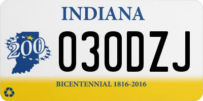 IN license plate 030DZJ