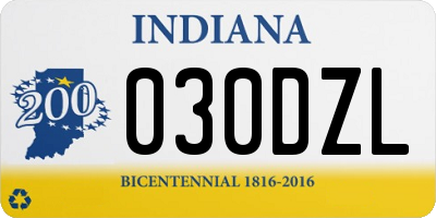 IN license plate 030DZL