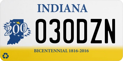 IN license plate 030DZN