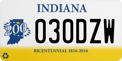 IN license plate 030DZW