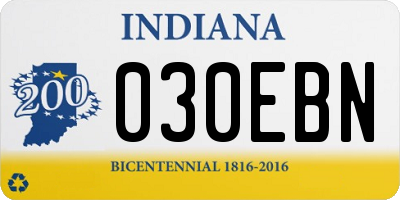 IN license plate 030EBN