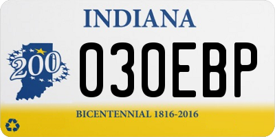 IN license plate 030EBP