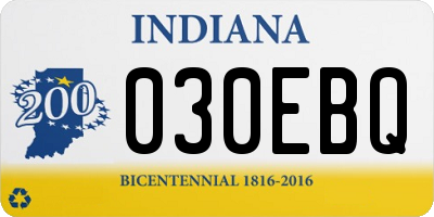 IN license plate 030EBQ