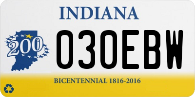IN license plate 030EBW
