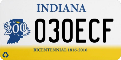 IN license plate 030ECF