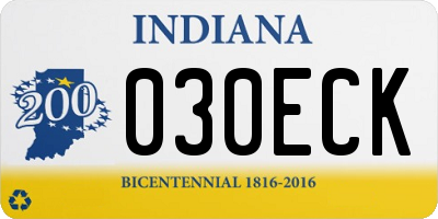 IN license plate 030ECK
