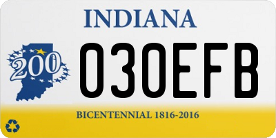 IN license plate 030EFB