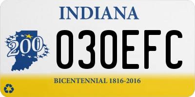 IN license plate 030EFC