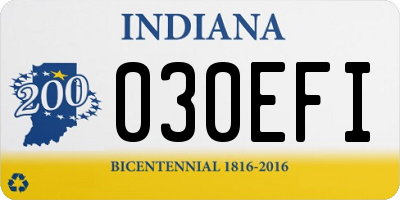 IN license plate 030EFI