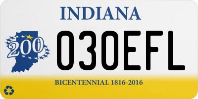 IN license plate 030EFL