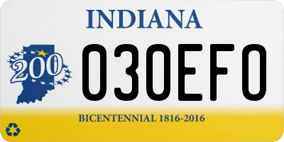 IN license plate 030EFO