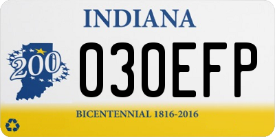 IN license plate 030EFP