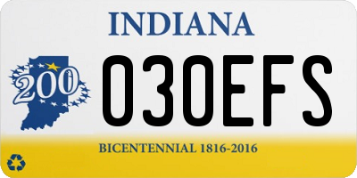 IN license plate 030EFS