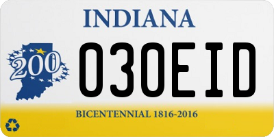 IN license plate 030EID