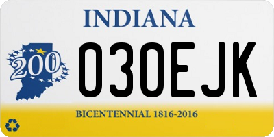 IN license plate 030EJK