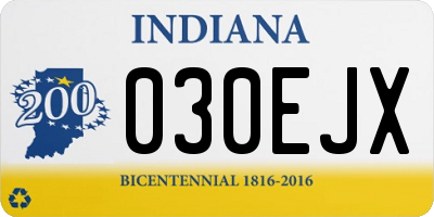 IN license plate 030EJX
