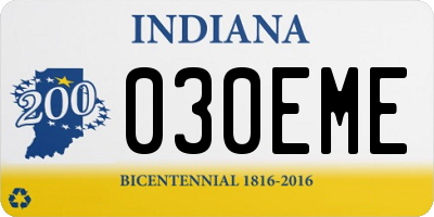IN license plate 030EME