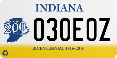 IN license plate 030EOZ