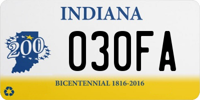 IN license plate 030FA