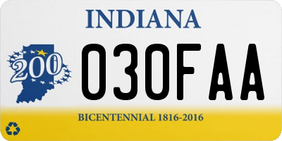 IN license plate 030FAA