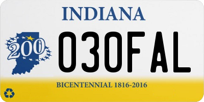 IN license plate 030FAL