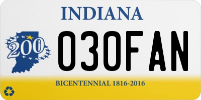 IN license plate 030FAN