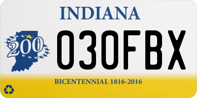 IN license plate 030FBX