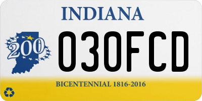 IN license plate 030FCD
