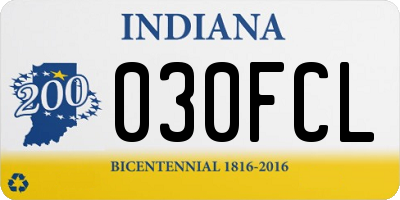 IN license plate 030FCL