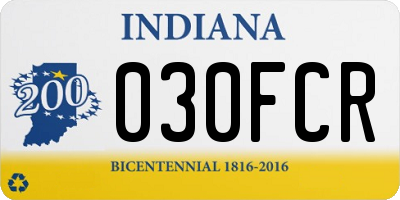 IN license plate 030FCR