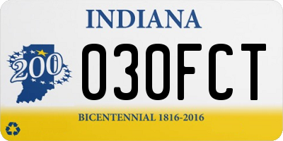 IN license plate 030FCT