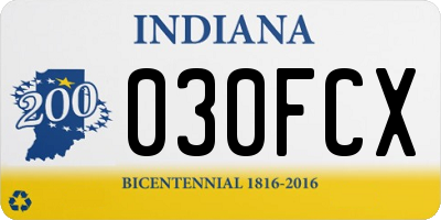 IN license plate 030FCX