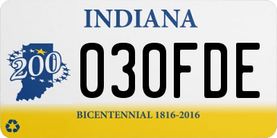 IN license plate 030FDE